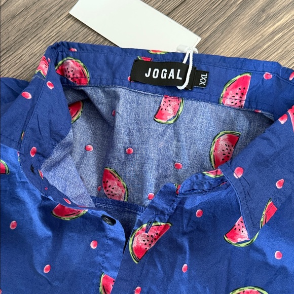 Trendy Blue Watermelon Print Casual Shirt - Picture 3 of 5